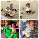 0、1歳児…水遊び、わにのシーソー、パズル