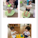 0歳児…水遊び、スプーン遊び