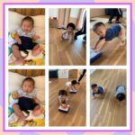 0、1歳児…牛乳パックレース、水遊び、知育活動