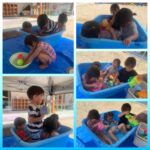 2歳児…牛乳パックレース、プール、制作、お買い物ごっこ