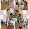 2歳児…ボール遊び、給食、新聞紙遊び、制作