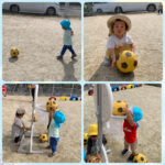 0、1歳児  ボール  室内活動  粘土  紐引き