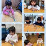 2歳児 数字かけっこ タオル遊び 三つ編み リズム