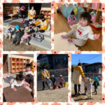 0.1歳児 園庭遊び  ジャングルジム バランスボード ハイハイ運動