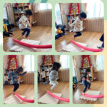 2歳児 プールスティック  新聞紙ボール 折り紙