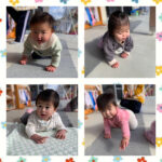0.1歳児 ハイハイ運動 フラフープ トンネル 給食 壁面製作