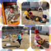0.1歳児 園庭遊び 机くぐり お絵描き
