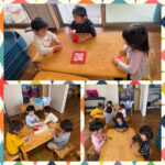 2歳児　新聞紙　折り紙　リレー　かけっこ　コサージュ作り