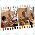 0、1歳児　給食　カップタワー　折り紙