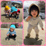 2歳児　さくら見つけたよ！　色遊び　ハサミ　お絵描き　タオルレース