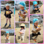 2歳児　英語活動　園庭遊び　迷路　ジャンプ　ハサミ　お絵描き